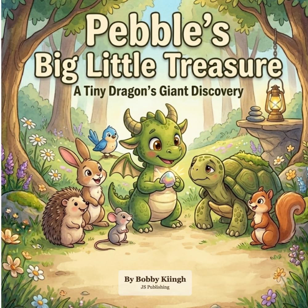 Pebble's Big Little Treasure — book cover by Bobby Kiingh