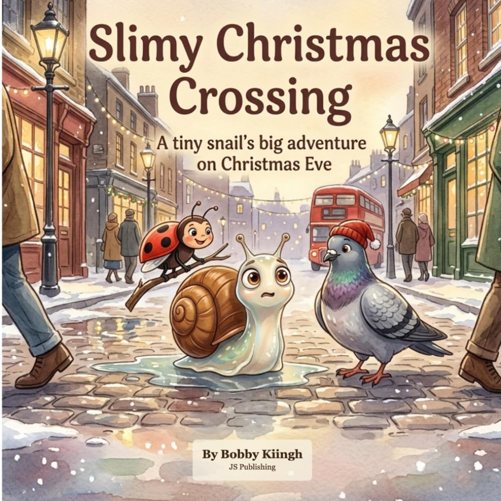 Slimy Christmas Crossing — book cover by Bobby Kiingh