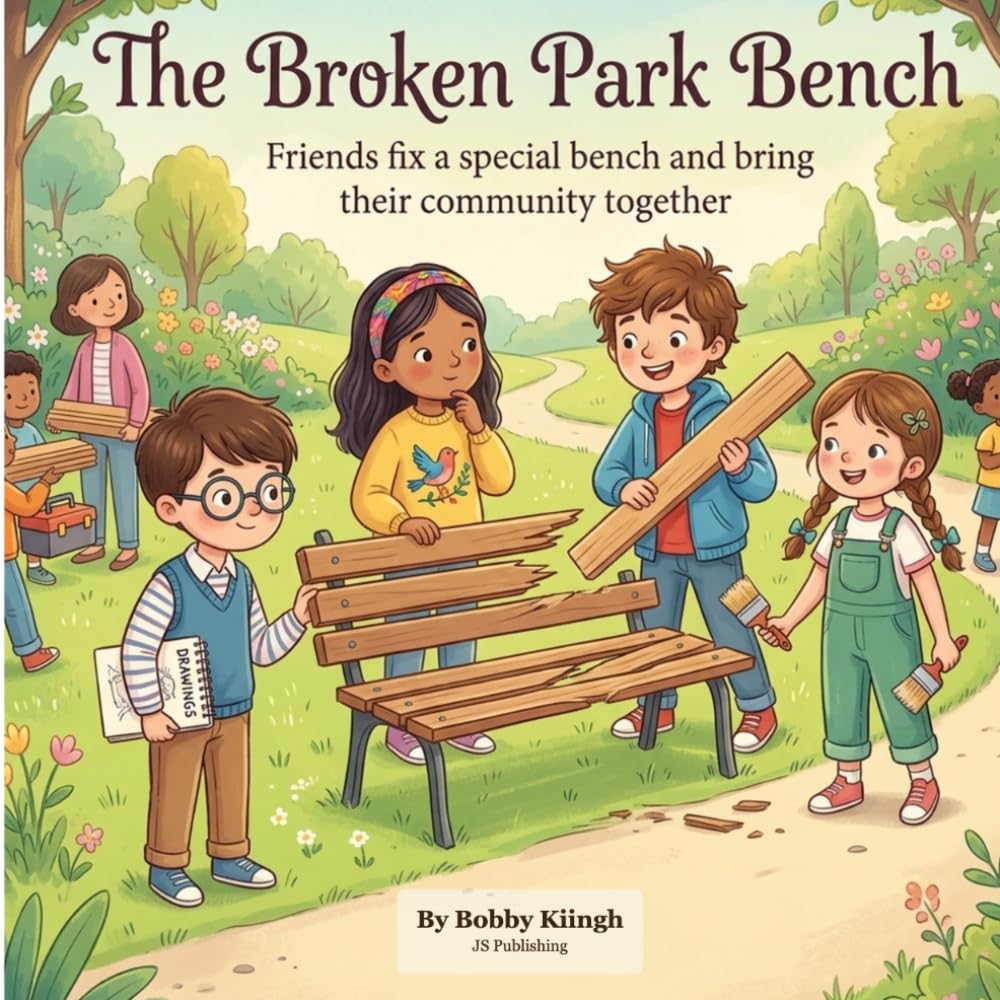 The Broken Park Bench — book cover by Bobby Kiingh