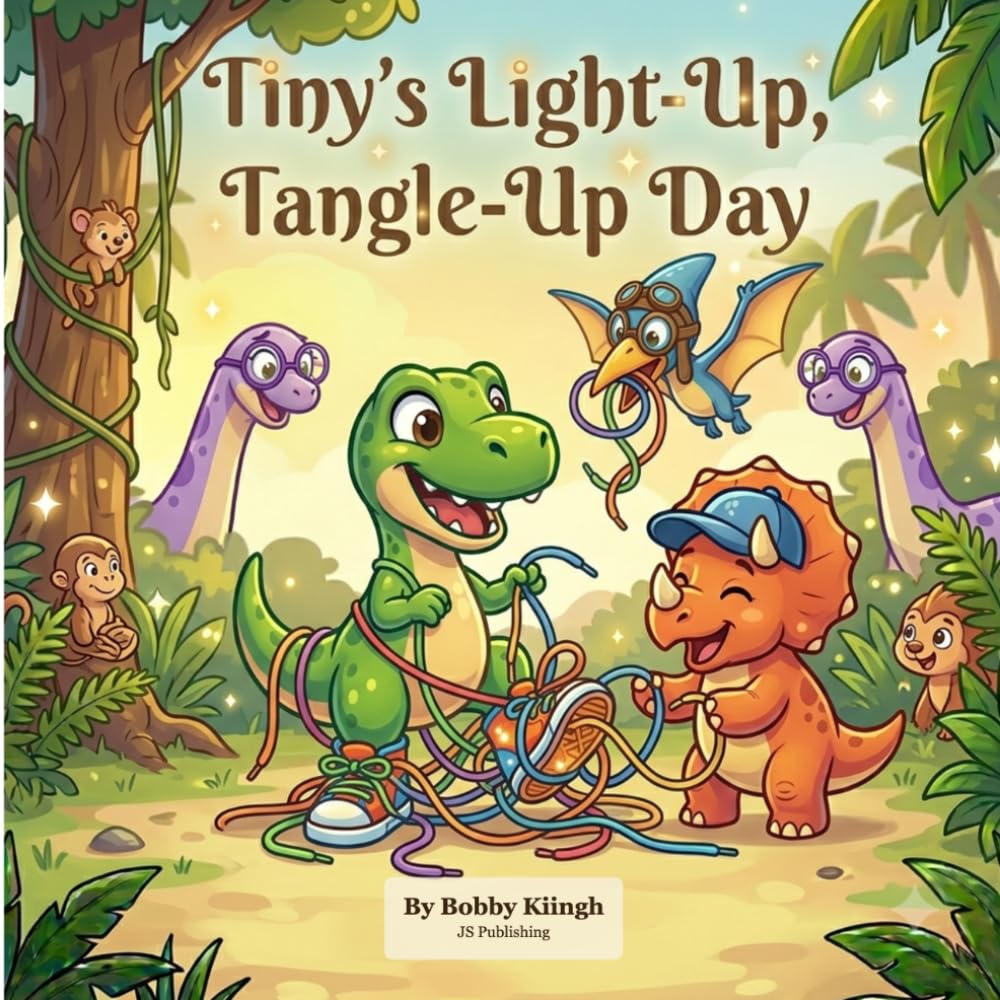 Tiny's Light-Up, Tangle-Up Day — book cover by Bobby Kiingh